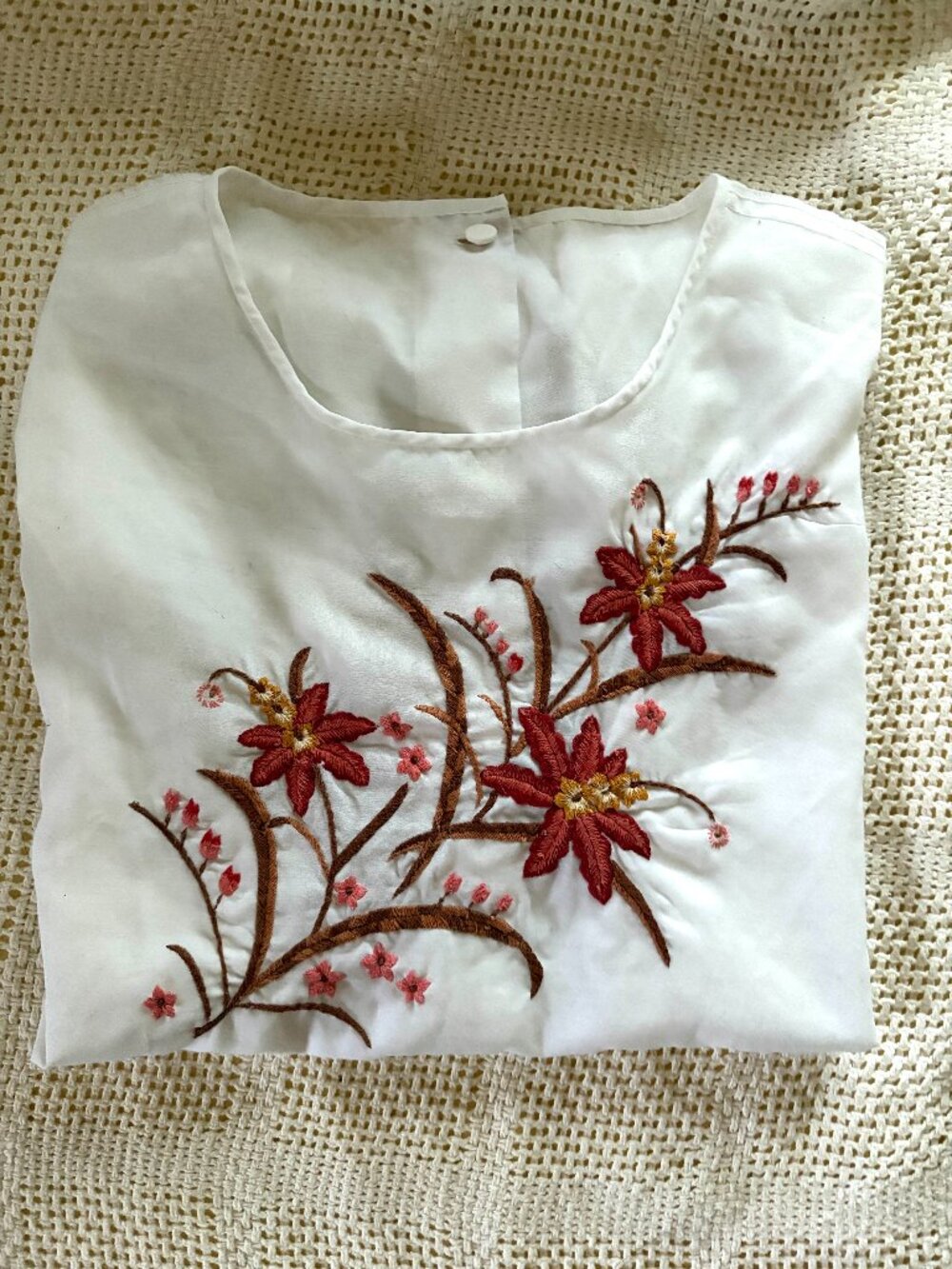 Floral Embroidered Chinese Blouse